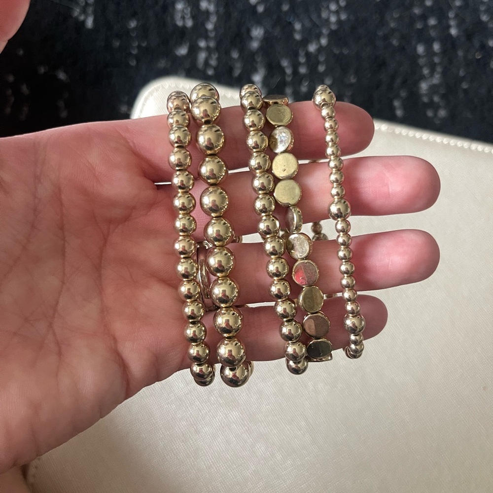 Gold bracelet stack